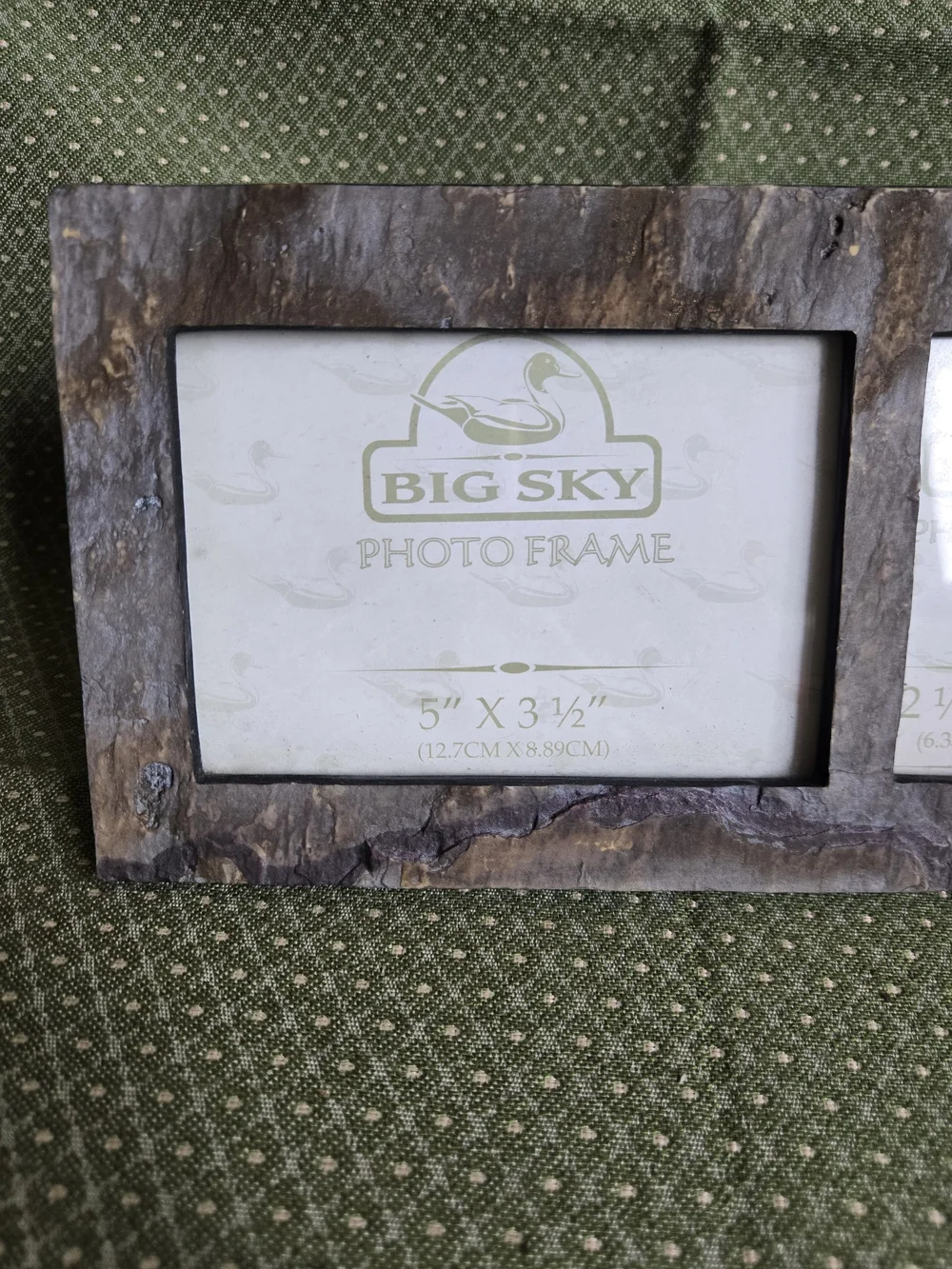 Rustic Double Photo Frame in Natural Browns Resin